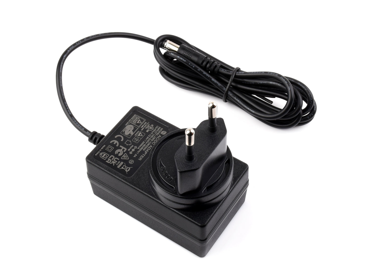 Power supply, Lithium Battery Charger, 12.6V/2A, DC jack output, OD 5.5mm, ID 2.1mm, Available In US / EU / UK Plug