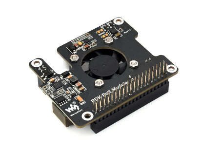 Power Over Ethernet Expansion Board For RDK X5, Onboard Cooling Fan, With Metal Heatsink, Supports 802.3af/at Network Standard