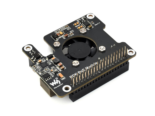 Power Over Ethernet Expansion Board For RDK X5, Onboard Cooling Fan, With Metal Heatsink, Supports 802.3af/at Network Standard