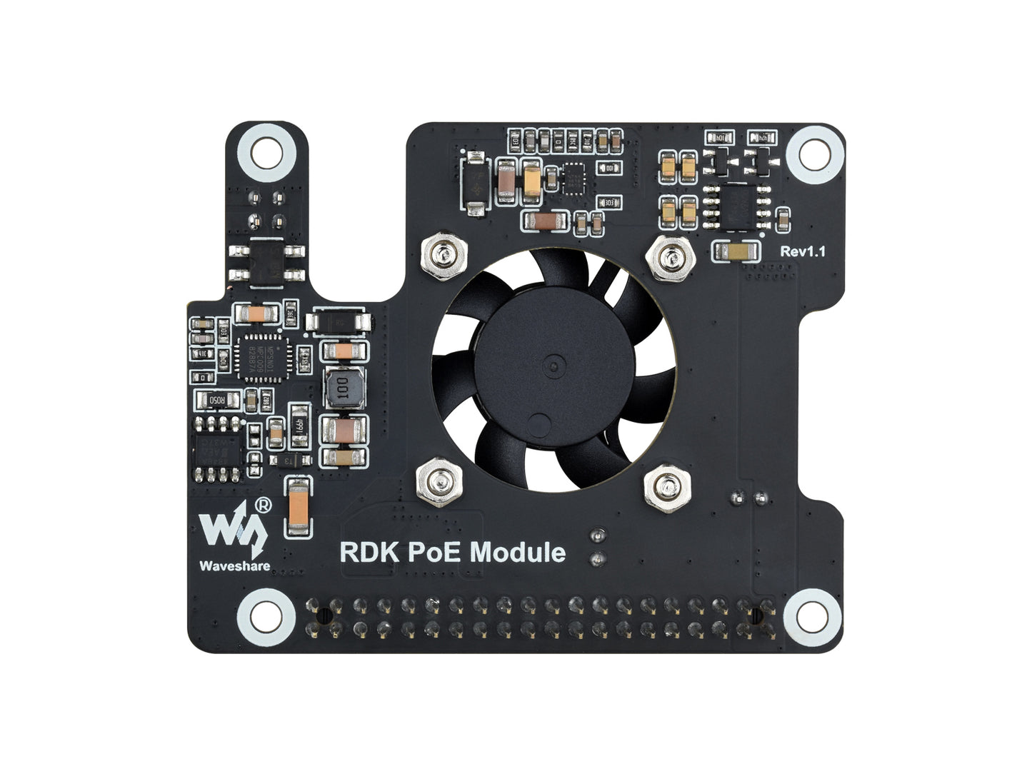 Power Over Ethernet Expansion Board For RDK X5, Onboard Cooling Fan, With Metal Heatsink, Supports 802.3af/at Network Standard