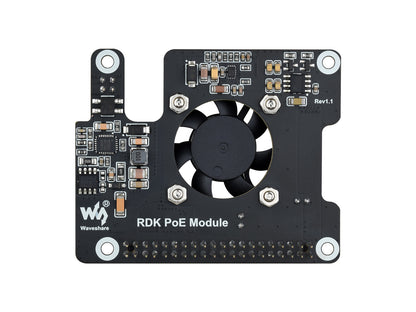 Power Over Ethernet Expansion Board For RDK X5, Onboard Cooling Fan, With Metal Heatsink, Supports 802.3af/at Network Standard