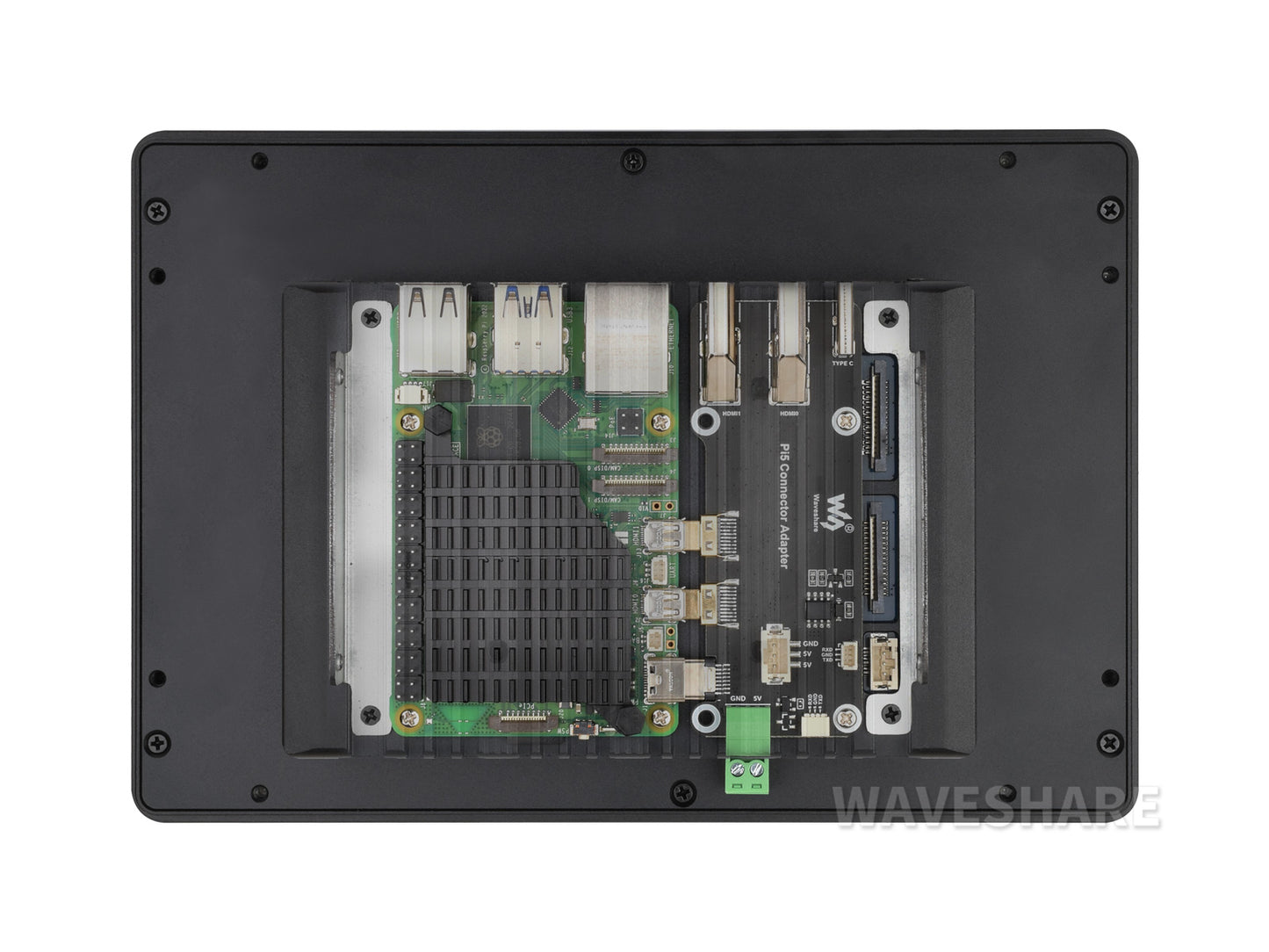 Industrial HMI All-in-one Touch Display For Raspberry Pi, Options For 8inch / 10.1inch, Supports Dual 4K HDMI Output, 10-point Touch, Optical Bonding, Aluminum Alloy Case