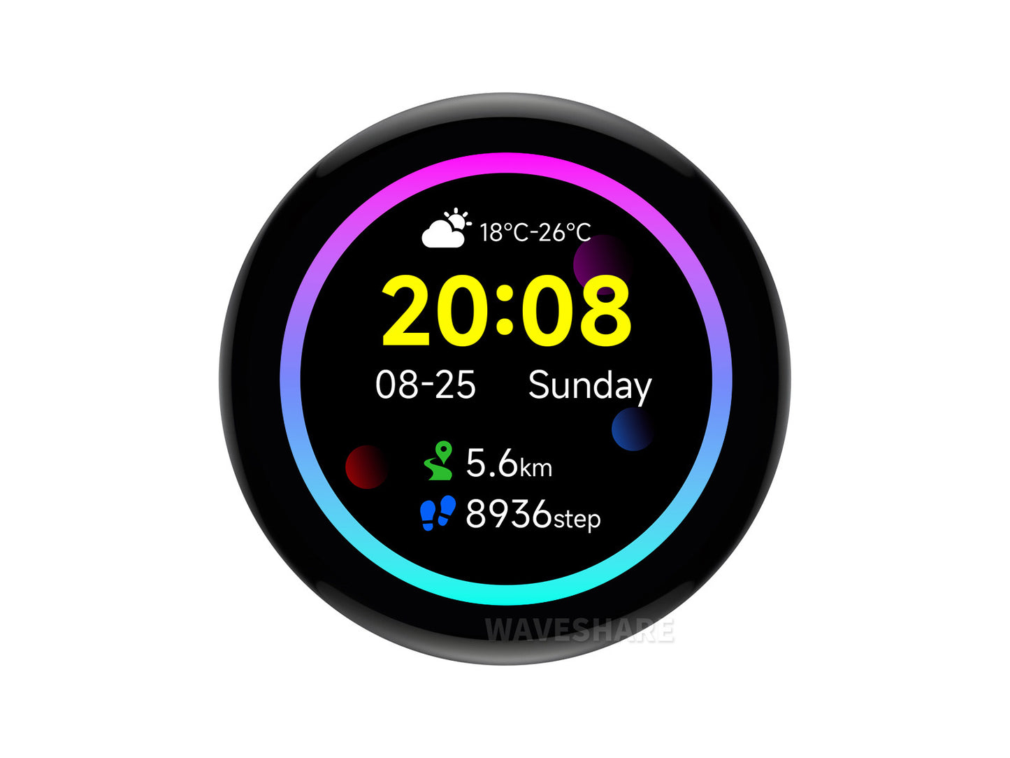 ESP32-S3 1.43inch AMOLED Display Development Board, 466×466, QSPI Interface Round Display, Accelerometer And Gyroscope Sensor, Optional For CNC Metal Case, ESP32 With Display
