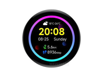 ESP32-S3 1.43inch AMOLED Display Development Board, 466×466, QSPI Interface Round Display, Accelerometer And Gyroscope Sensor, Optional For CNC Metal Case, ESP32 With Display