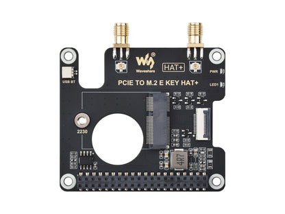 PCIe To M.2 E KEY HAT for Raspberry Pi 5, Compatible With NGFF (M.2 E Key) Wireless NIC, Supports USB Bluetooth Connection, HAT+ Standard, Raspberry Pi 5 PCIe HAT