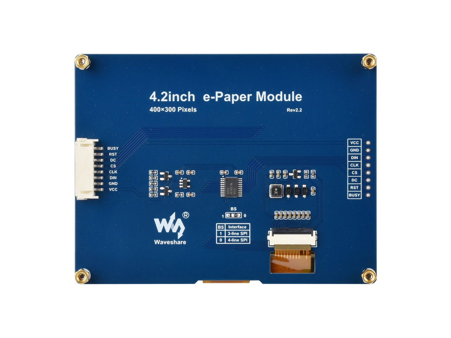 4.2inch e-Paper display (G), e-ink display, 400x300, Red/Yellow/Black/White, SPI Interface