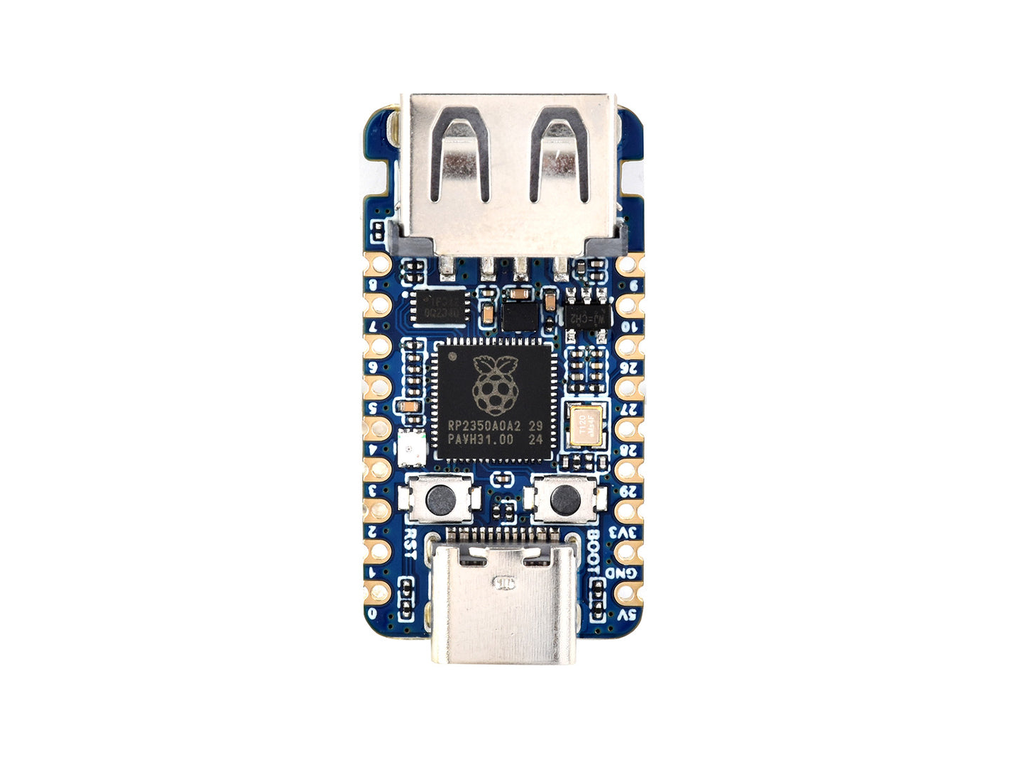 Waveshare RP2350A USB Mini Development Board, Based On Raspberry Pi RP2350A Dual-core & Dual-architecture Microcontroller, 150MHz Operating Frequency