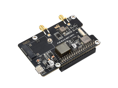 PCIe To M.2 E KEY Adapter With PoE Function for Raspberry Pi 5, Compatible With NGFF (M.2 E Key) Wireless NIC, Raspberry Pi 5 PCIe HAT