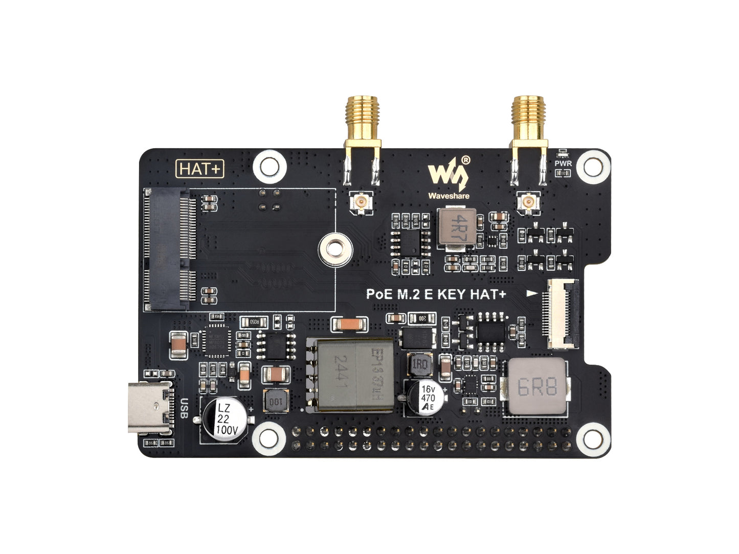 PCIe To M.2 E KEY Adapter With PoE Function for Raspberry Pi 5, Compatible With NGFF (M.2 E Key) Wireless NIC, Raspberry Pi 5 PCIe HAT