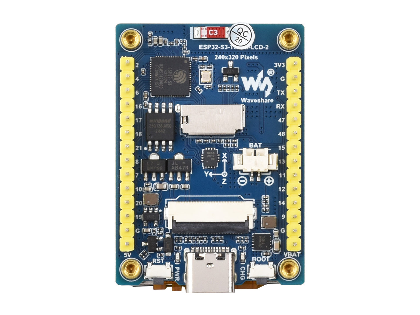 ESP32-S3 2inch Display Development Board, 240×320 Pixels, 32-bit LX7 Dual-core Processor, Supports WiFi & Bluetooth, Onboard Camera Interface, ESP32 With Display