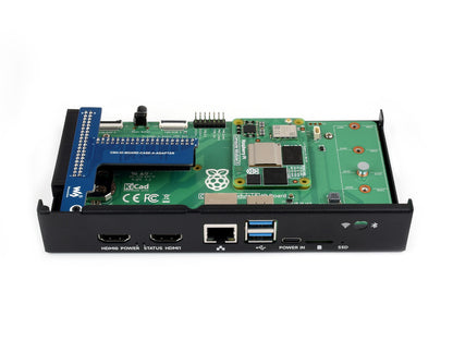 Metal Case Designed For Raspberry Pi Official Compute Module 5 IO Board, Comes With Cooling Fan