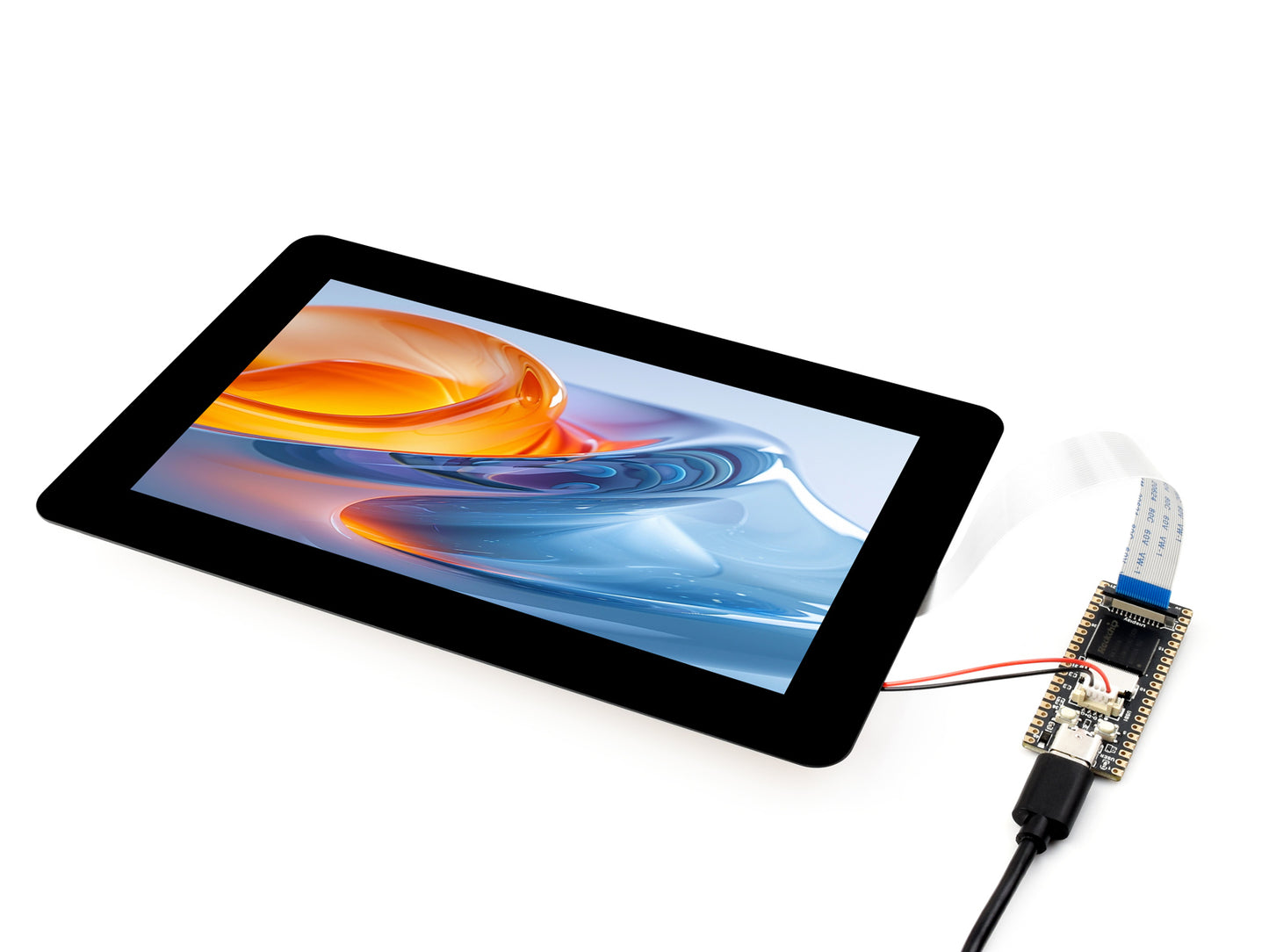 7inch DSI Capacitive Touch Display, 1280×720 Pixels, IPS Panel, Optical Bonding Toughened Glass Panel, 10-Point Touch, Anti-Fingerprint Process, With Case(Optional)