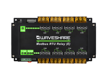 Industrial Modbus RTU 8-ch Relay Module (E) with RS485 Interface, 30A High Current, Multi Isolation Protection Circuits, Rail-mounted Case