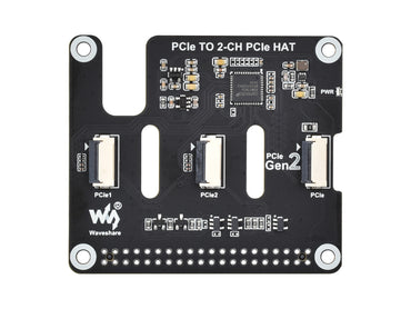 2-Ch PCIe FFC Adapter Board For Raspberry Pi 5, Expands 2-Ch PCIe FFC Connectors, Supports Stacking Multiple PCIe HATs, Raspberry Pi 5 PCIe HAT