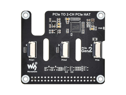 2-Ch PCIe FFC Adapter Board For Raspberry Pi 5, Expands 2-Ch PCIe FFC Connectors, Supports Stacking Multiple PCIe HATs, Raspberry Pi 5 PCIe HAT