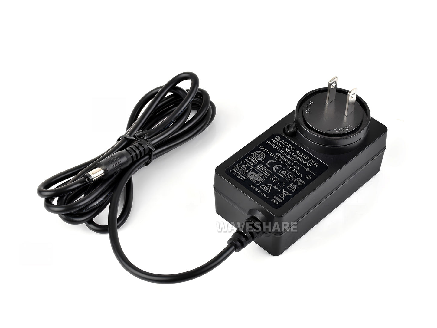 Power Supply, Power Adapter, 24V / 2A, DC Jack Output, OD 5.5mm, ID 2.1mm, Available In US / EU / UK Plug
