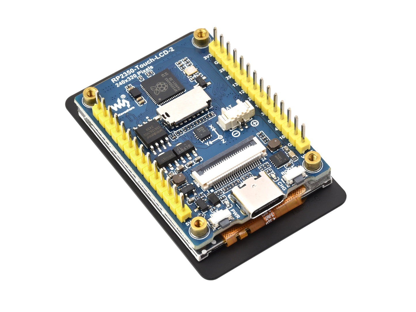 RP2350 2inch Capacitive Touch Display Development Board, 240×320 Pixels, IPS Panel, 262K Color, Onboard Camera Interface
