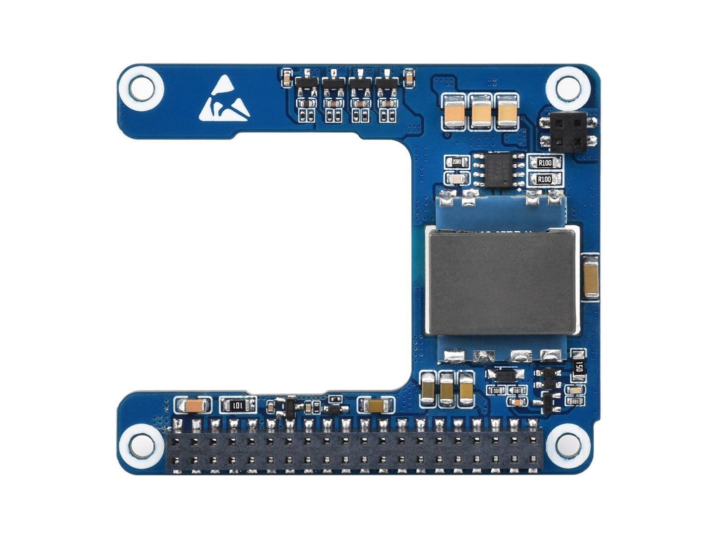 Power Over Ethernet HAT (H) For Raspberry Pi 5 / CM 5, 5V 5A Output, Supports 802.3af/at Network Standard, Isolated Switched-mode Power Supply, Raspberry Pi 5 PoE HAT