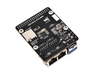 Mini Dual Gigabit Ethernet Base Board / Mini-Computer Kit Designed for Raspberry Pi Compute Module 5 (NOT Included), For All Variants Of CM5