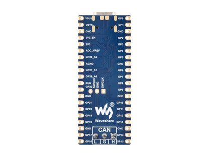 Waveshare RP2350 CAN Development Board, Based On Raspberry Pi RP2350A Dual-core & Dual-architecture Microcontroller, Onboard XL2515 CAN Controller