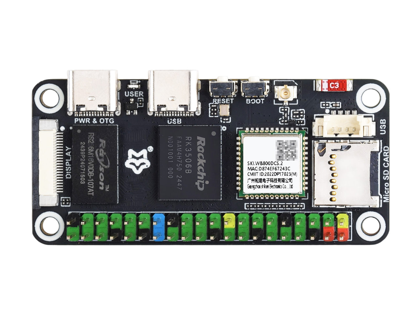 Luckfox Lyra Zero W Micro Linux-Entwicklungsboard basierend auf dem RK3506B-Chip, integriert mit Triple-Core Arm Cortex-A7 und Arm Cortex-M0-Prozessoren