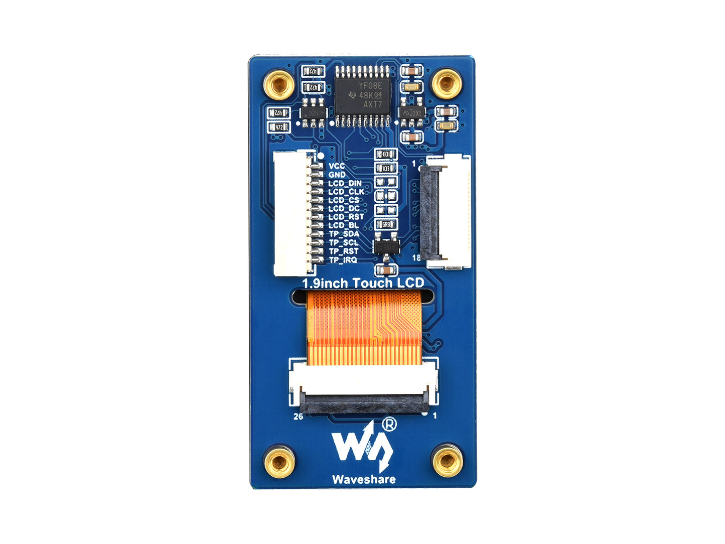 1.9inch Touch LCD Display Module, Micro LCD Display, 172×320 Resolution, IPS, SPI And I2C Communication, 262K Display Color
