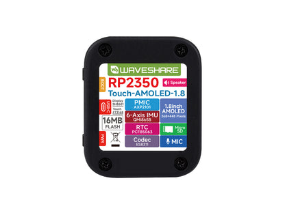 RP2350 1.8inch AMOLED Touch Display Development Board, 368×448 Pixels, QSPI Interface, Dual-core & Dual-architecture Design, Accelerometer And Gyroscope Sensor