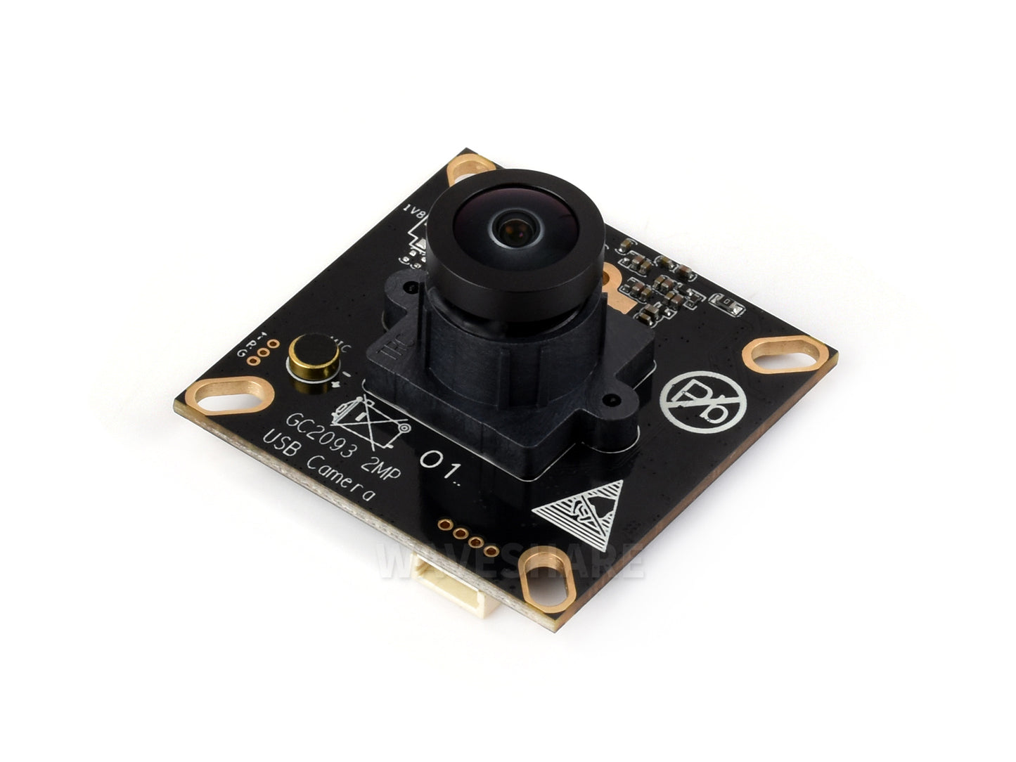 GC2093 2MP USB Camera Module, Wide Dynamic Backlight Imaging, Fixed-Focus, Onboard Microphone