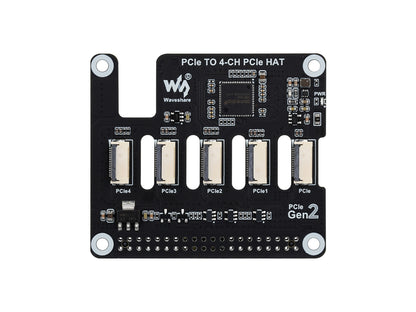 4-Ch PCIe FFC Adapter Board for Raspberry Pi 5, Expands The PCIe Interface Of The Pi 5 To 4-Ch PCIe FFC Connectors, Supports Stacking Multiple PCIe HATs, Raspberry Pi 5 PCIe HAT