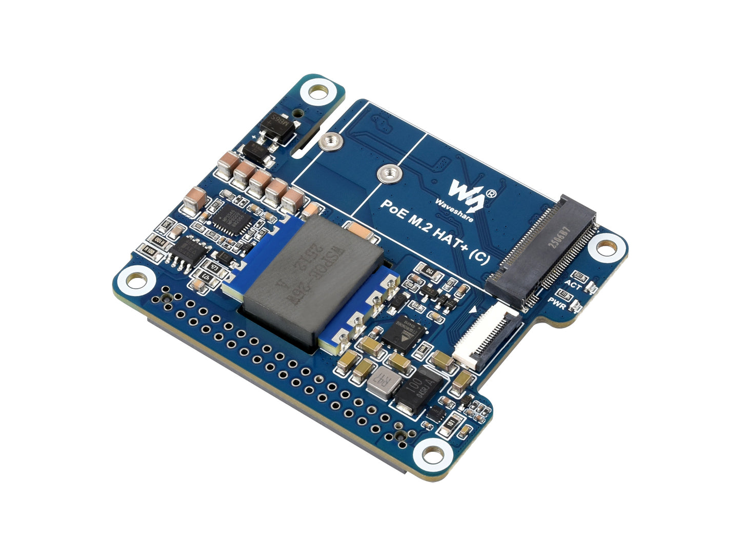 PCIe To M.2 Adapter With PoE Function (C) For Raspberry Pi 5, Supports NVMe Protocol M.2 Solid State Drive, High-speed Reading / Writing