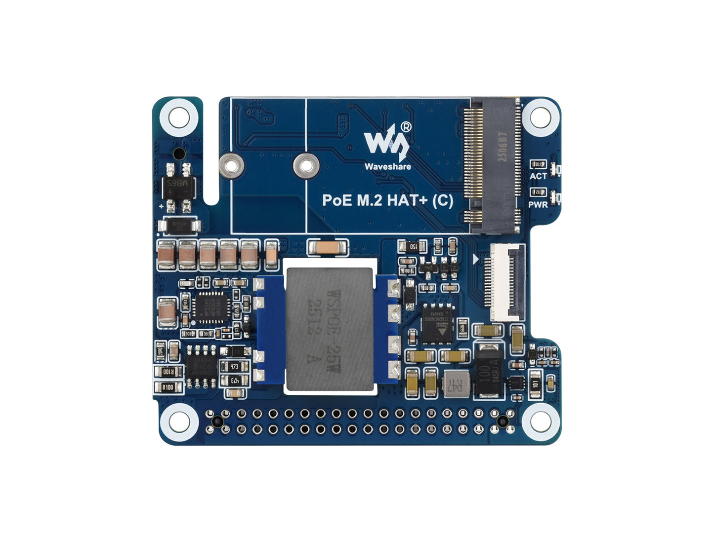 PCIe To M.2 Adapter With PoE Function (C) For Raspberry Pi 5, Supports NVMe Protocol M.2 Solid State Drive, High-speed Reading / Writing