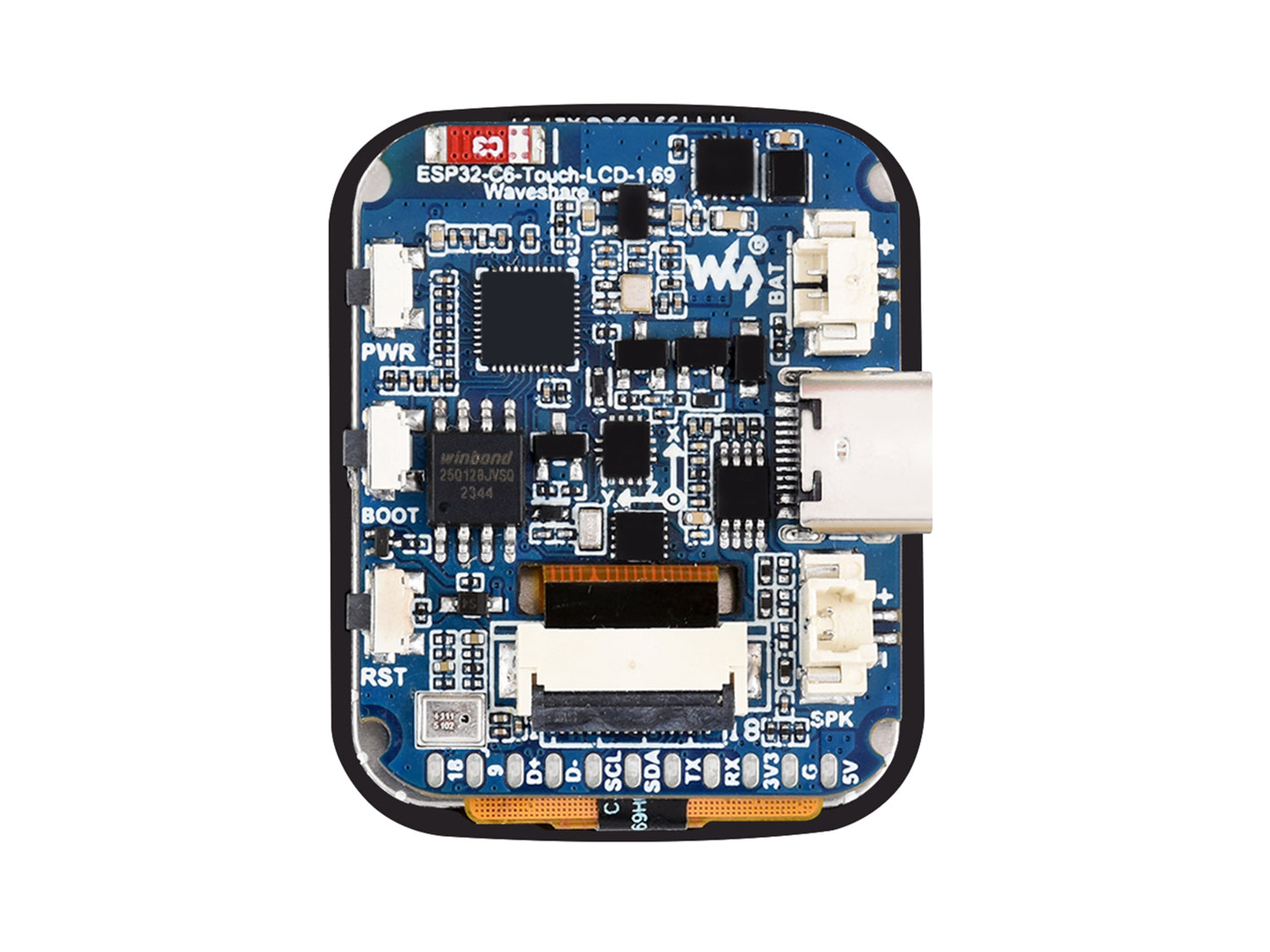 ESP32-C6 1.69inch Touch Display Development Board, 240×280 Pixels, Supports Wi-Fi 6 / BLE 5, 160MHz RISC-V Processor, AI Speech, ESP32 With Display