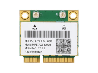 Wireless MINIPCIE AX210 NIC, Gigabit Tri-Band Wi-Fi 6E, 802.11AX Standard, Bluetooth 5.3