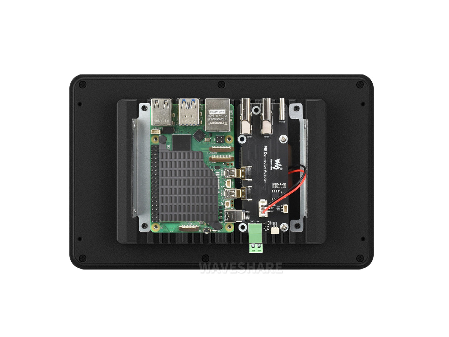 7inch 720 × 1280 Industrial HMI All-in-one Touch Display For Raspberry Pi 4 / 5, Supports Dual 4K HDMI Output, 10-point Touch, Optical Bonding, Aluminum Alloy Case