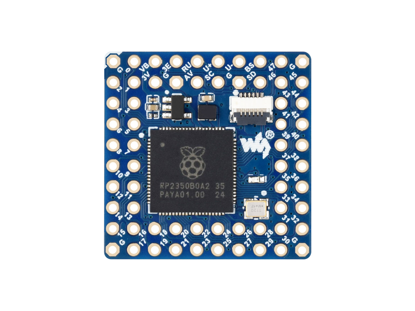 Waveshare Core2350B Core Board, Based On Raspberry Pi RP2350B Dual-core & Dual-architecture Microcontroller, Operating Frequency Up To 150MHz