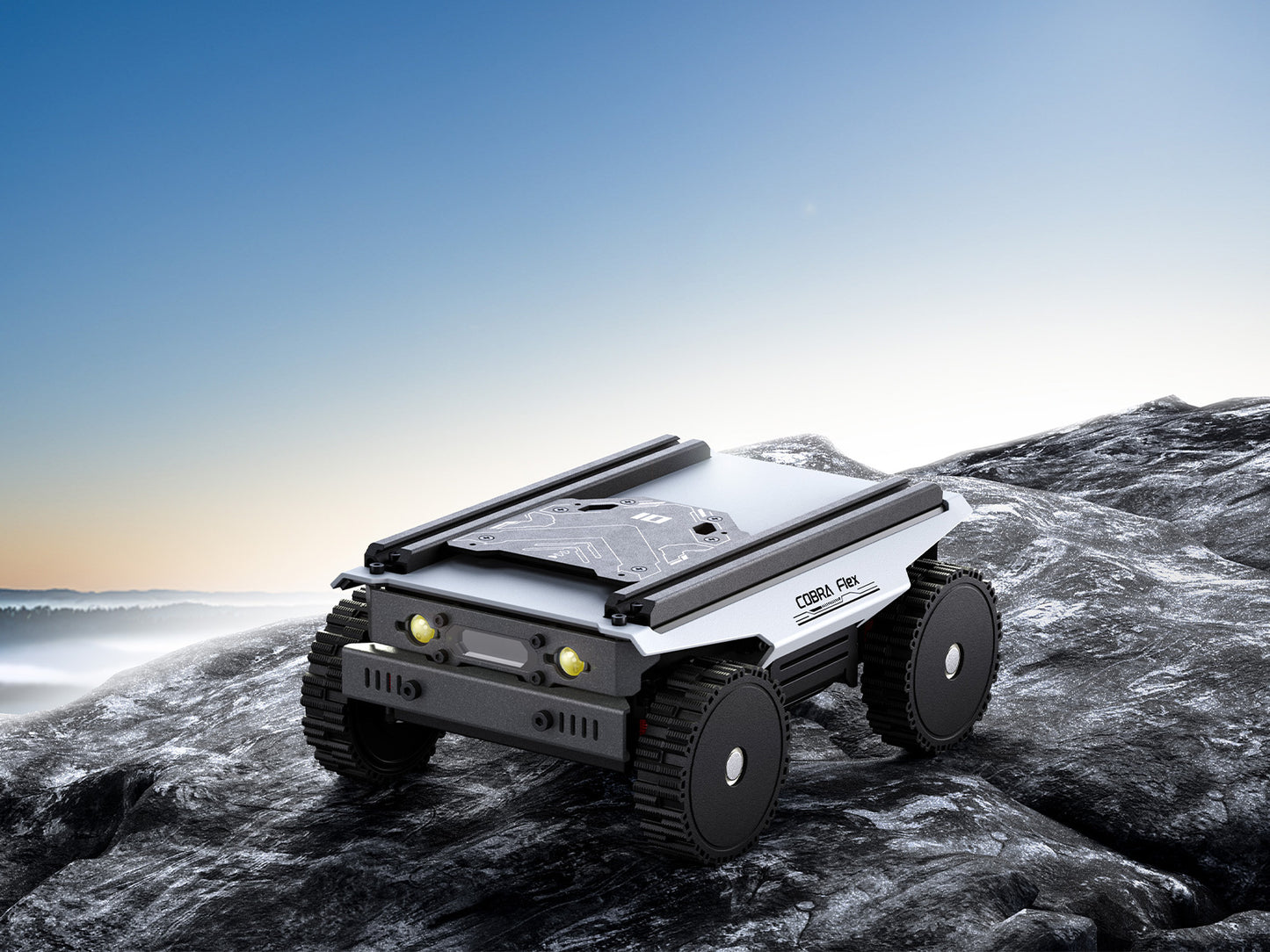 Cobra Flex Universal Modular Drive-by-Wire Chassis, 4 Wheels 4WD Compact Differential Chassis, Hub Motors, Multi-Host Compatible, Fully Open-Source Code