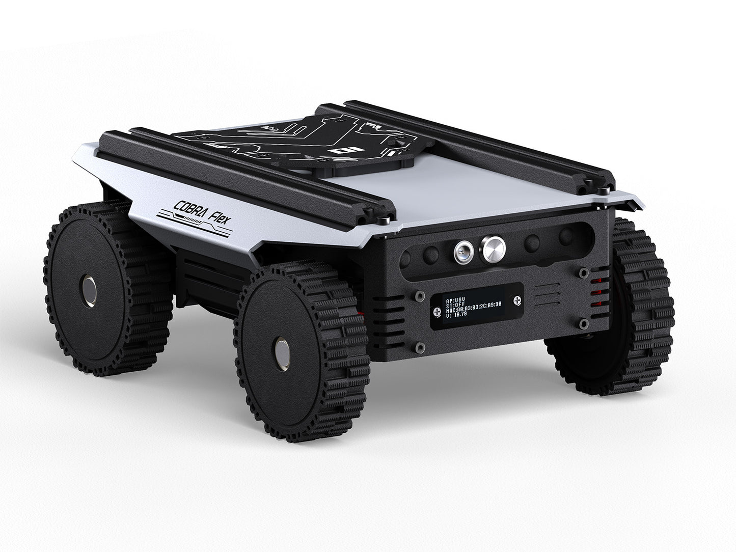 Cobra Flex Universal Modular Drive-by-Wire Chassis, 4 Wheels 4WD Compact Differential Chassis, Hub Motors, Multi-Host Compatible, Fully Open-Source Code