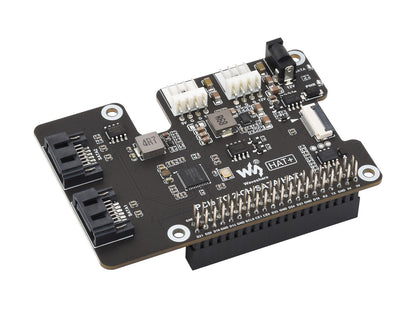 PCIe To 2-Ch SATA Adapter For Raspberry Pi 5, Supports SATA Hard Drive Protocol, Onboard Dual LED Indicators And EEPROM, HAT + Standard, Driver-free, Plug And Play