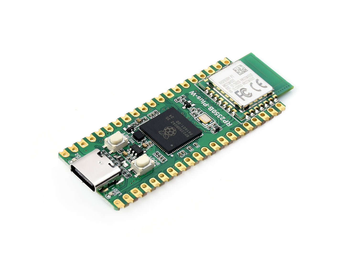 Waveshare RP2350B-Plus-W Development Board, Raspberry Pi RP2350B Dual-core & Dual-architecture Microcontroller, Supports Wi-Fi and Bluetooth, 520KB SRAM And 16MB Flash Memory