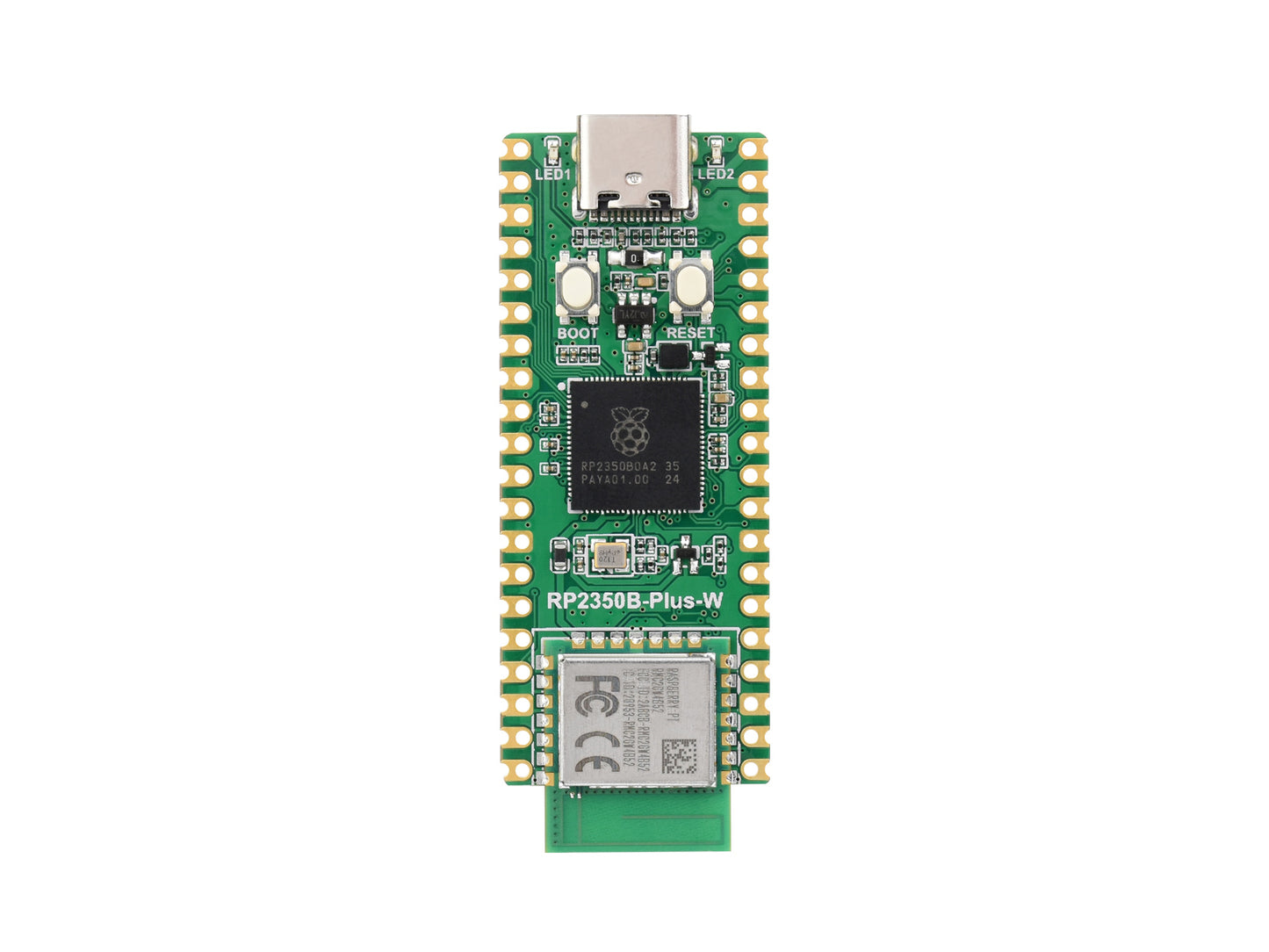 Waveshare RP2350B-Plus-W Development Board, Raspberry Pi RP2350B Dual-core & Dual-architecture Microcontroller, Supports Wi-Fi and Bluetooth, 520KB SRAM And 16MB Flash Memory