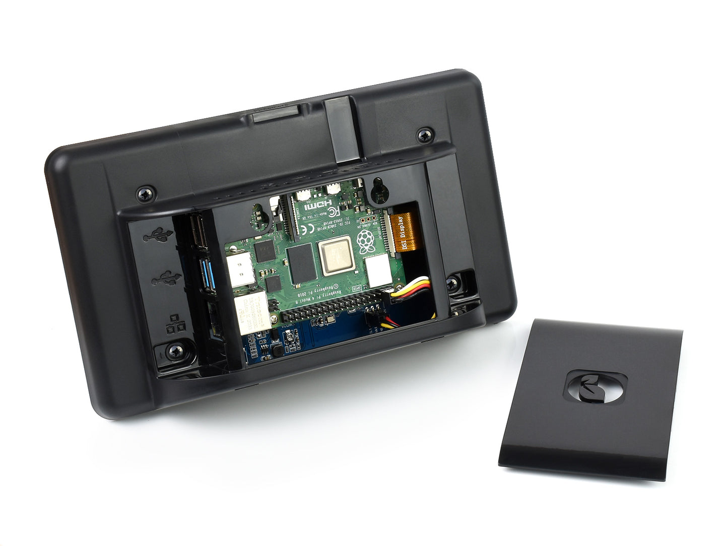 7inch Capacitive Touch IPS Display for Raspberry Pi, with Protection Case, 1024×600, DSI Interface