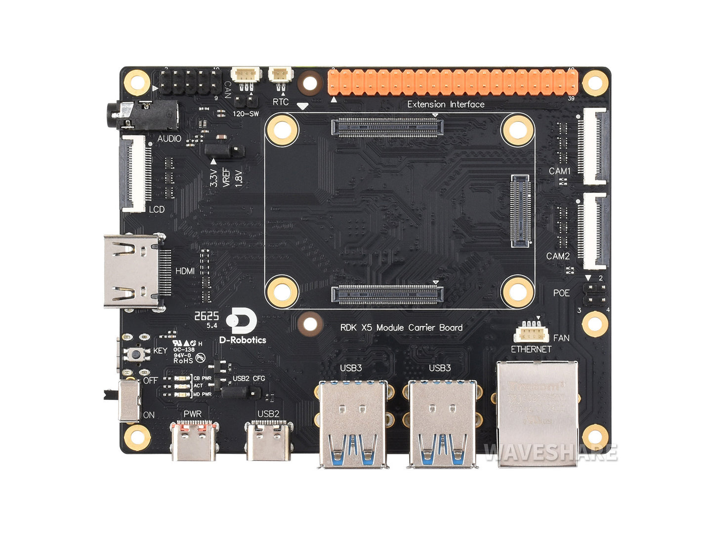 Official D-Robotics RDK X5 MD Carrier Board For RDK X5 Module, Suitable For All Variants Of RDK X5 MD Module