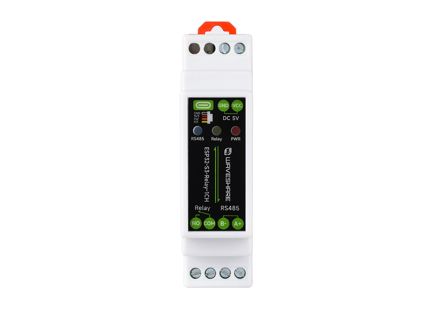 Industrial 1-Channel ESP32-S3 WiFi Relay Module, Supports WiFi / Bluetooth / RS485 Control, With Multiple Isolation Protection Circuits, Rail-Mount Case