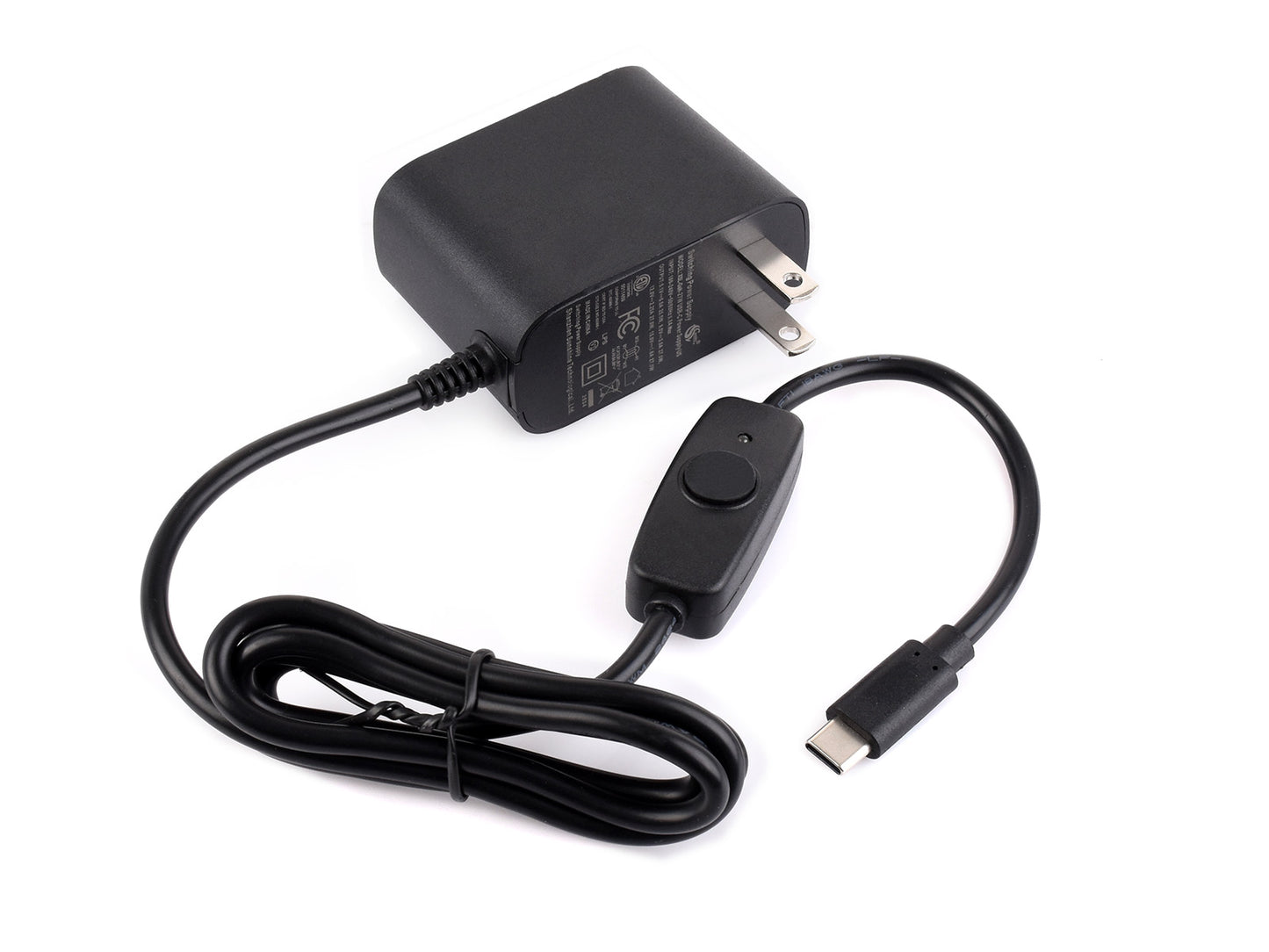 27W USB Type-C Power Supply Type C, PD Power Supply, Options For US / EU / UK Plugs, Suitable For Raspberry Pi 5, 1.2m Cable Length, Raspberry Pi 5 Power Supply