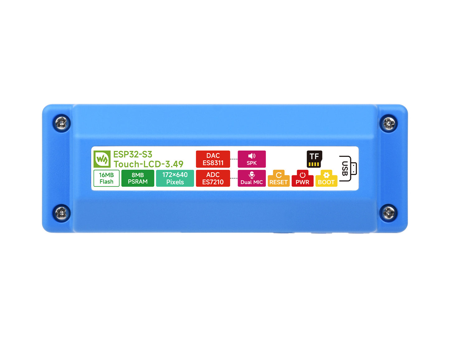 ESP32-S3 High-Performance Development Board With 3.49inch IPS Capacitive Touch Display, 172 × 640 Resolution, Integrated With ESP32-S3R8 Dual-core Processor