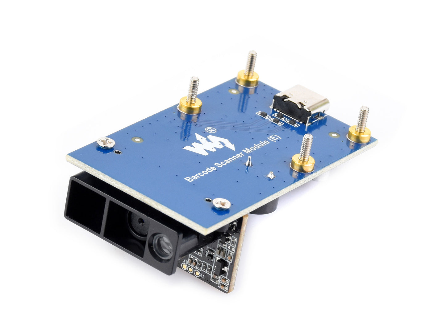 2D Codes Scanner Module (E), Barcode / 2D Code Scanner Module, Supports Metal DPM Code Recognition, Compatible With Multiple Barcode Formats Including DotCode And DM, Supports Multi-barcode Simultaneous Recognition, Onboard USB And UART Interfaces