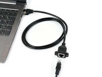 RJ45 Ethernet Extension Cable, Nickel-plated Iron Shell Protection, Providing Effective Interference Shielding, Flexible PVC Jacket