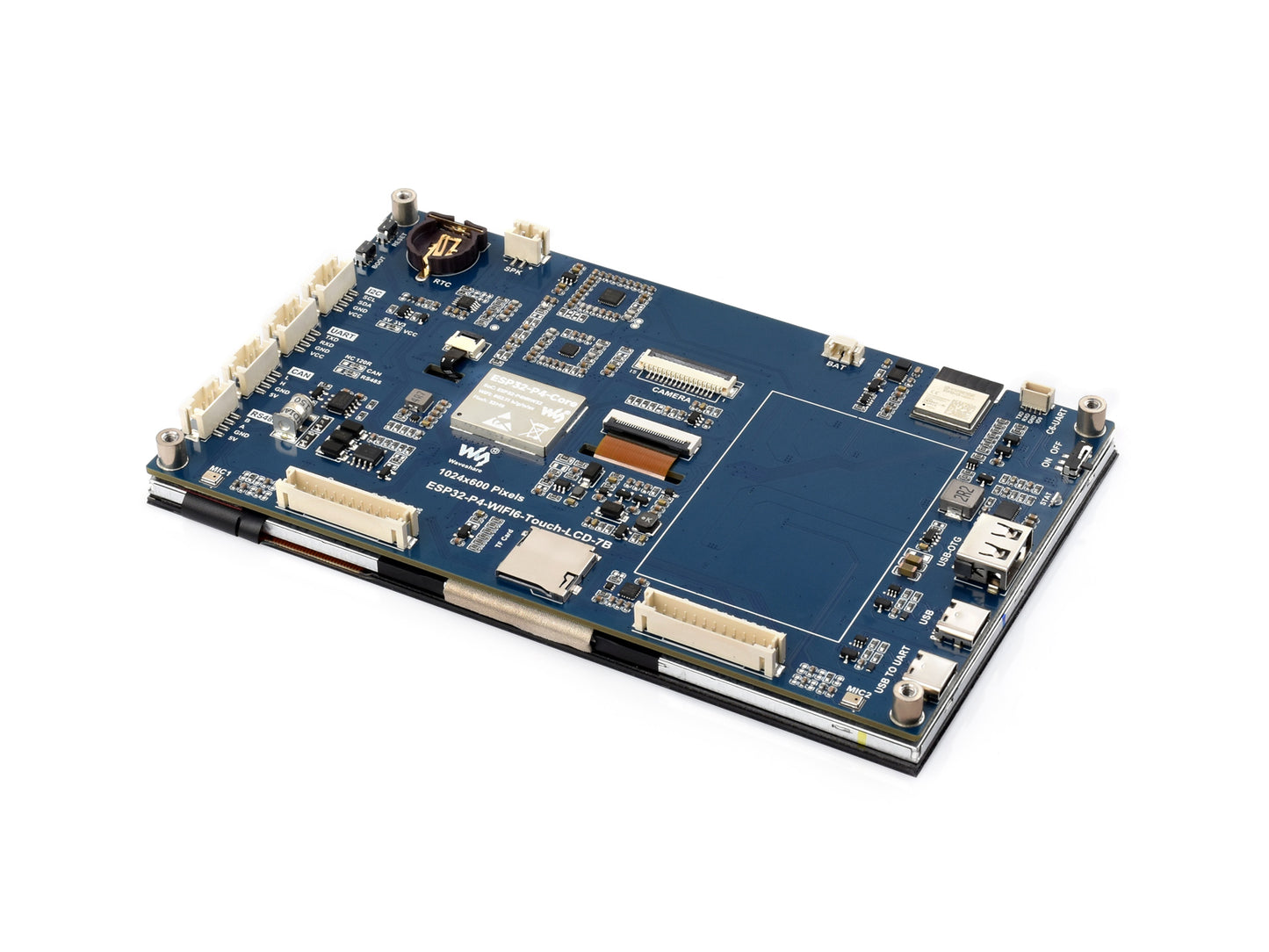 ESP32-P4-WIFI6 7inch 5-Point Touch Display Development Board, Based On ESP32-P4 And ESP32-C6, 1024 × 600 Resolution, Supports Wi-Fi 6 / Bluetooth 5 (LE), Optional For OV5647 Camera