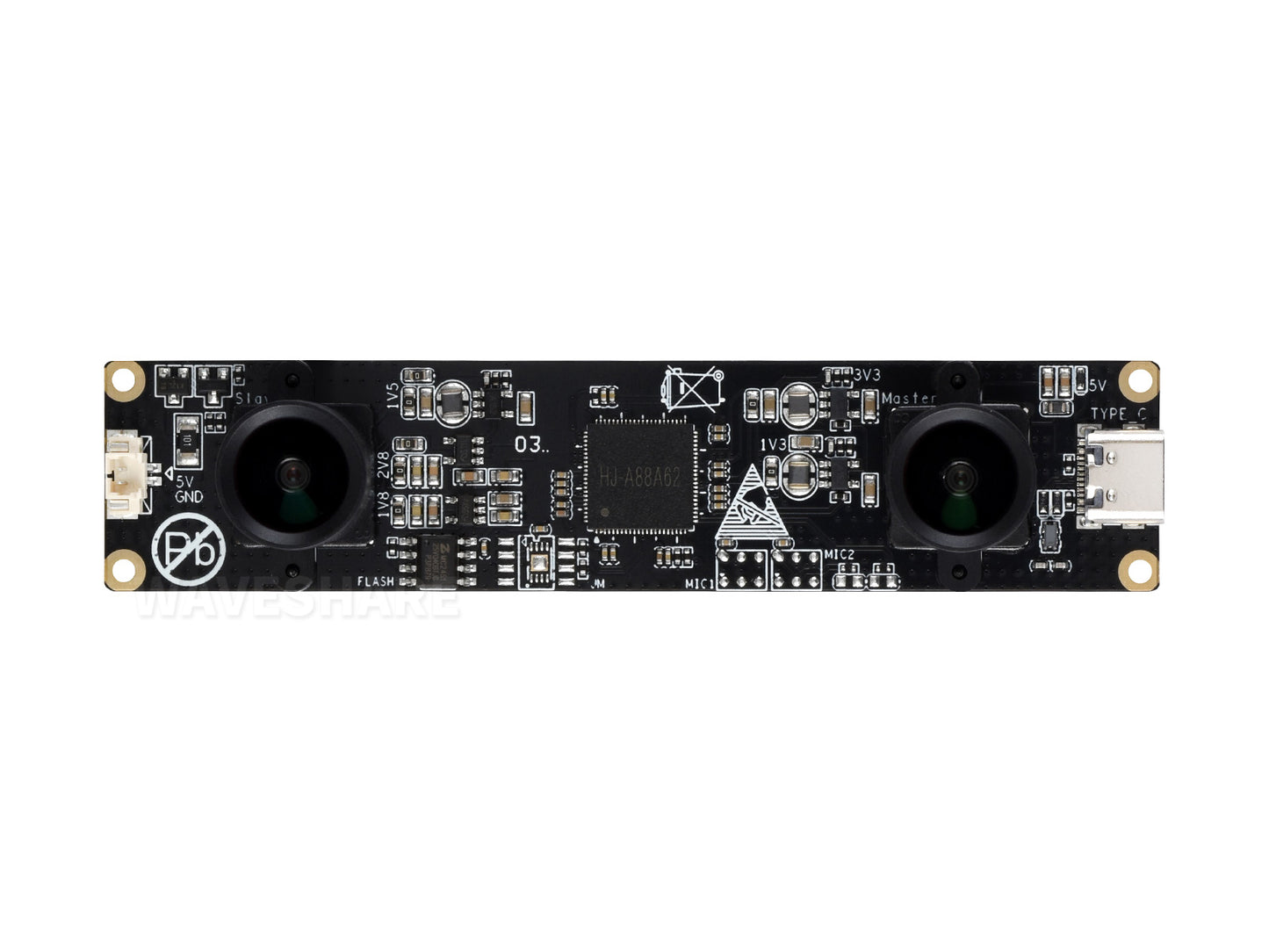 OS02G10 2MP Stereo USB Camera Module, OS02G10 Sensor Chip, USB2.0 Port, Synchronized Same-frame Output, 62mm Baseline, Featuring Distortion-free Lenses