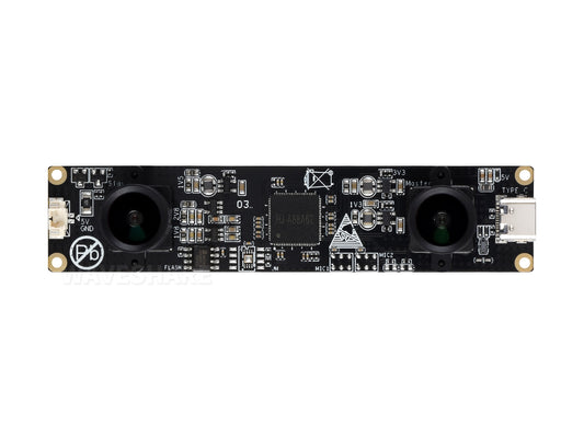 OS02G10 2MP Stereo USB Camera Module, OS02G10 Sensor Chip, USB2.0 Port, Synchronized Same-frame Output, 62mm Baseline, Featuring Distortion-free Lenses